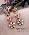 48 BH Designer Brass High Gold Mina Colour Earrings Manufacturers
